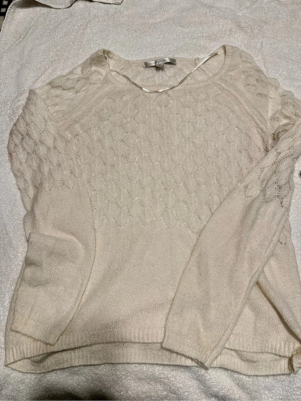 Lauren Conrad Cable Knit Crewneck Sweater Size Medium